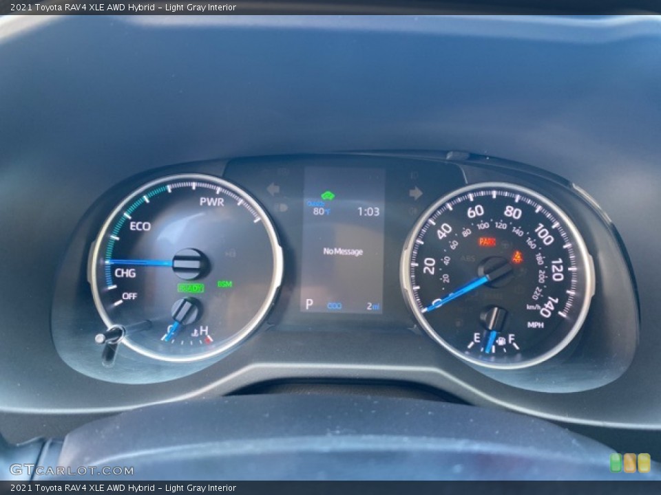 Light Gray Interior Gauges for the 2021 Toyota RAV4 XLE AWD Hybrid #139965628