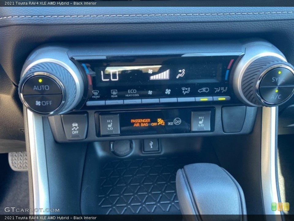 Black Interior Controls for the 2021 Toyota RAV4 XLE AWD Hybrid #139966711