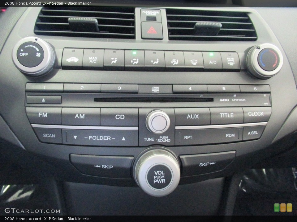 Black Interior Controls for the 2008 Honda Accord LX-P Sedan #139967593