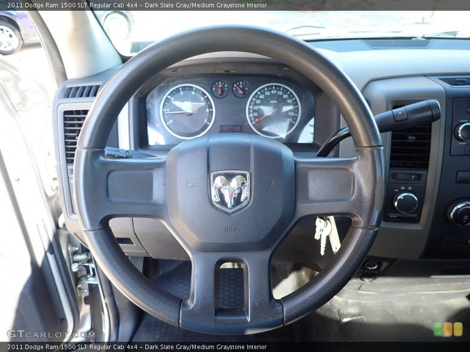 Dark Slate Gray/Medium Graystone Interior Steering Wheel for the 2011 Dodge Ram 1500 SLT Regular Cab 4x4 #139968292