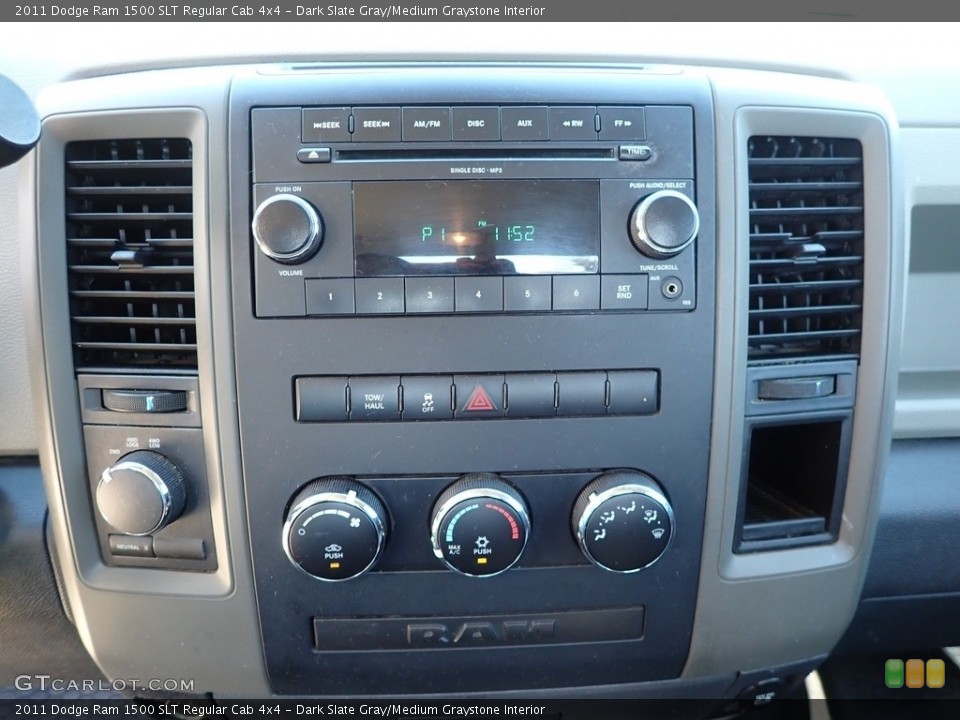 Dark Slate Gray/Medium Graystone Interior Controls for the 2011 Dodge Ram 1500 SLT Regular Cab 4x4 #139968316