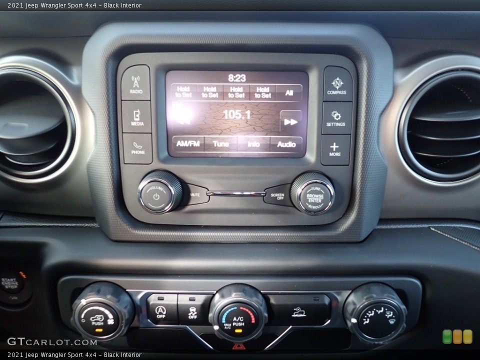 Black Interior Controls for the 2021 Jeep Wrangler Sport 4x4 #139973740
