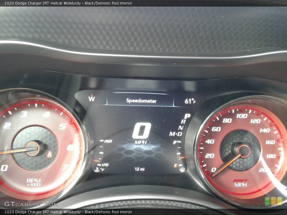 Black/Demonic Red Interior Gauges for the 2020 Dodge Charger SRT Hellcat Widebody #139974541