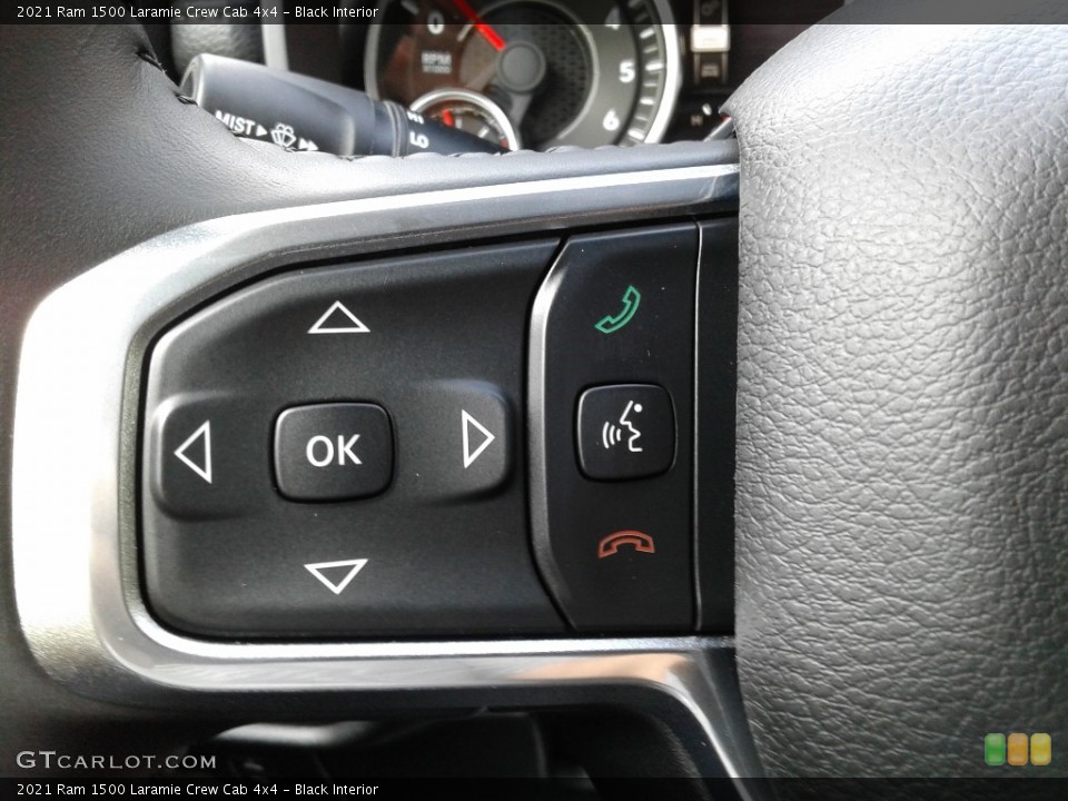 Black Interior Steering Wheel for the 2021 Ram 1500 Laramie Crew Cab 4x4 #139976122