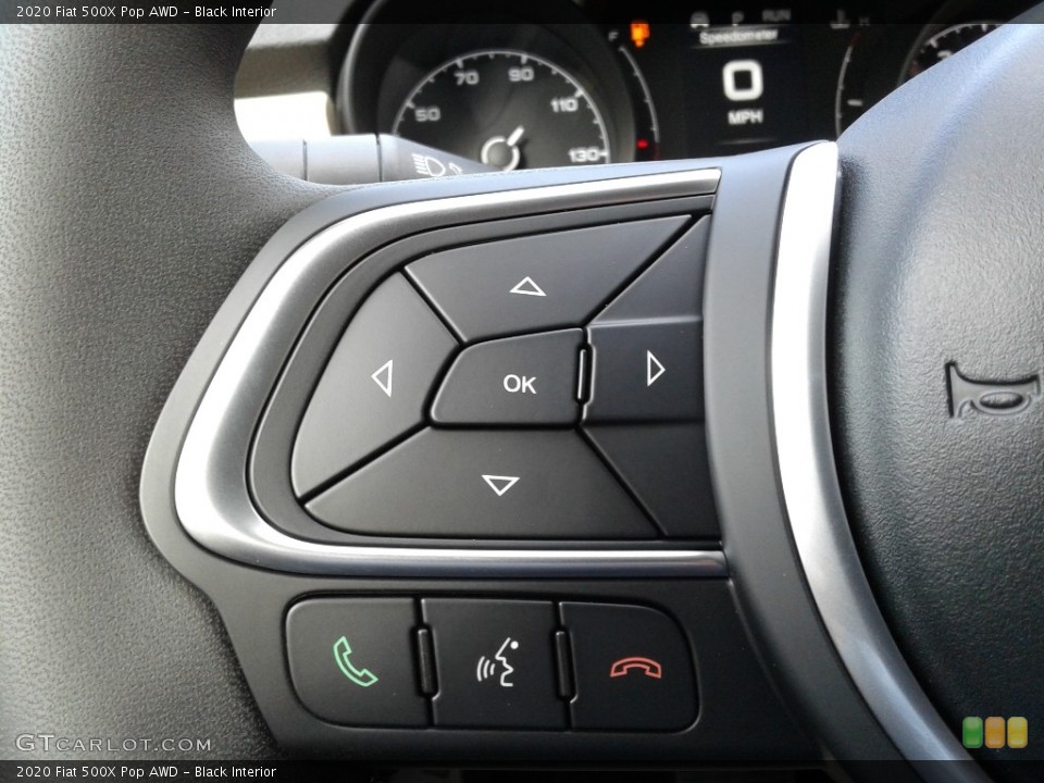 Black Interior Steering Wheel for the 2020 Fiat 500X Pop AWD #139977025