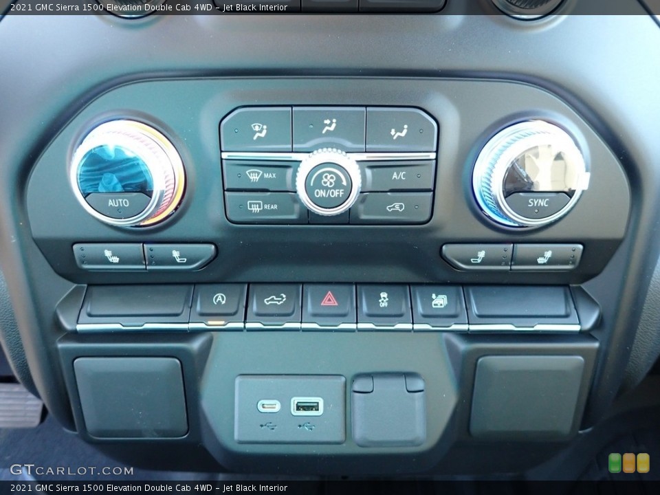 Jet Black Interior Controls for the 2021 GMC Sierra 1500 Elevation Double Cab 4WD #139977739