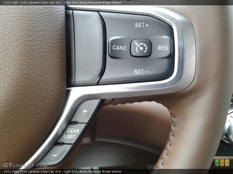 Light Frost Beige/Mountain Brown Interior Steering Wheel for the 2021 Ram 1500 Laramie Crew Cab 4x4 #139977874