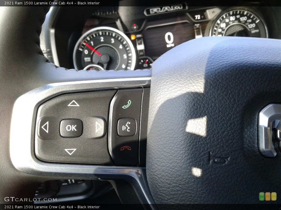 Black Interior Steering Wheel for the 2021 Ram 1500 Laramie Crew Cab 4x4 #139980361