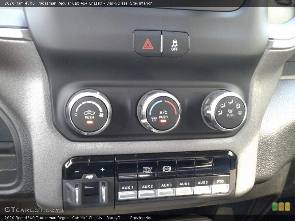Black/Diesel Gray Interior Controls for the 2020 Ram 4500 Tradesman Regular Cab 4x4 Chassis #139985872