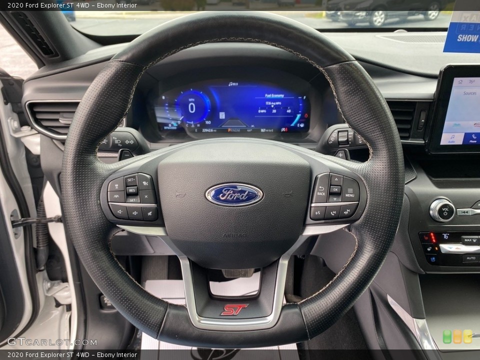 Ebony Interior Steering Wheel for the 2020 Ford Explorer ST 4WD #139989004