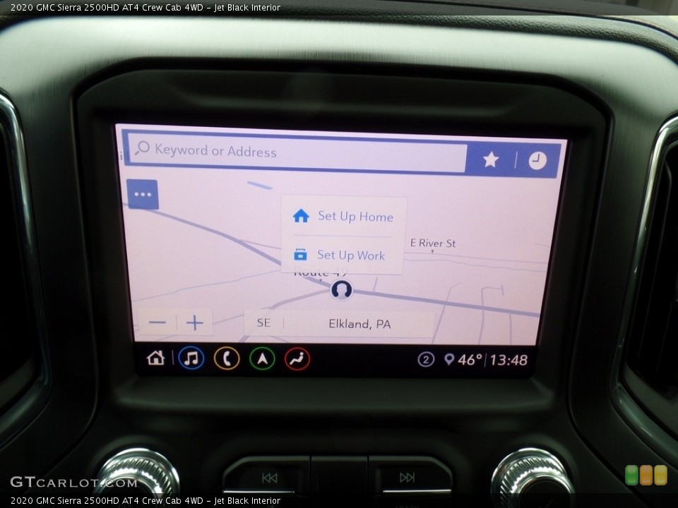 Jet Black Interior Navigation for the 2020 GMC Sierra 2500HD AT4 Crew Cab 4WD #139990981