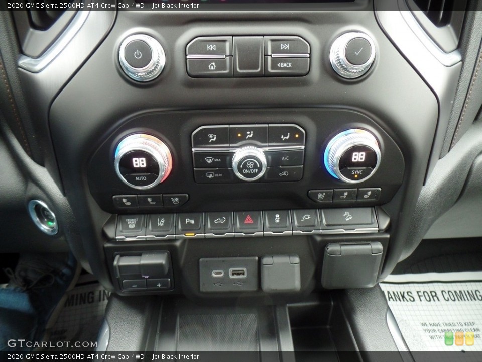 Jet Black Interior Controls for the 2020 GMC Sierra 2500HD AT4 Crew Cab 4WD #139991044