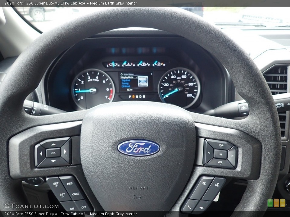 Medium Earth Gray Interior Steering Wheel for the 2020 Ford F350 Super Duty XL Crew Cab 4x4 #139992510