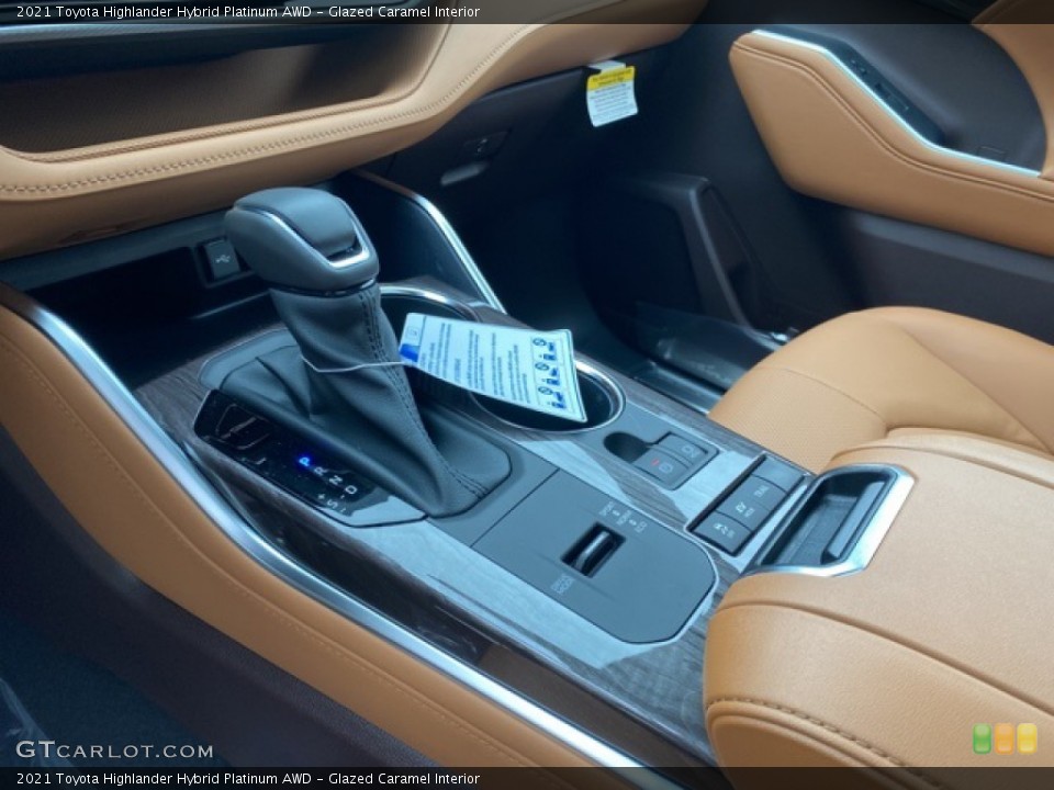 Glazed Caramel Interior Transmission for the 2021 Toyota Highlander Hybrid Platinum AWD #139995088