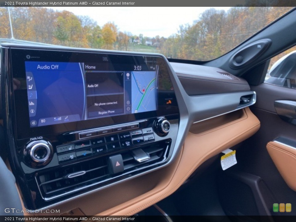 Glazed Caramel Interior Controls for the 2021 Toyota Highlander Hybrid Platinum AWD #139995125