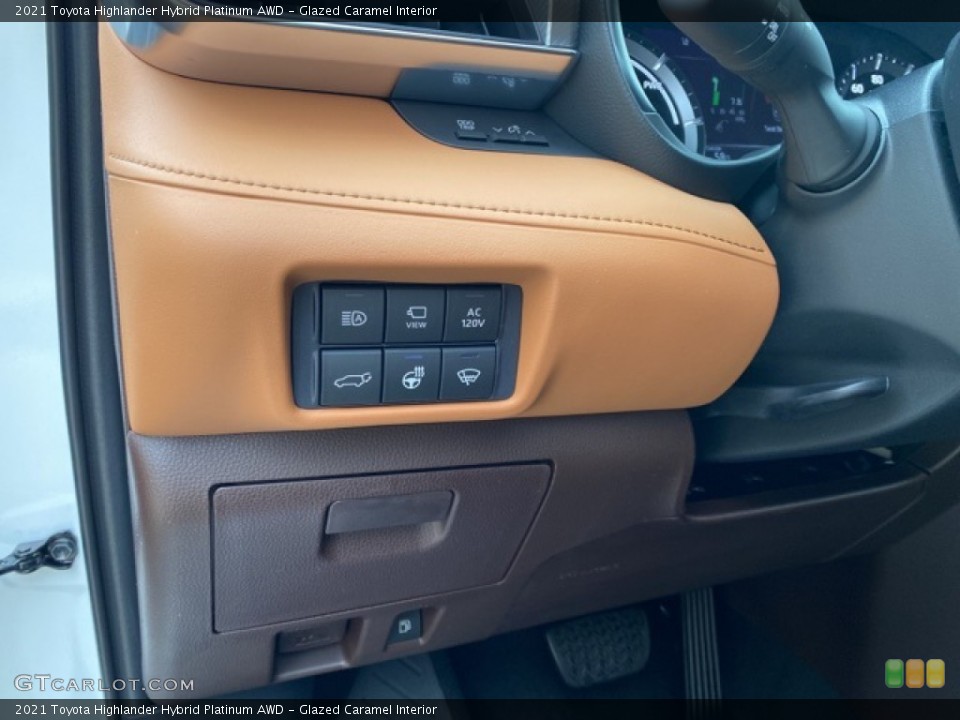 Glazed Caramel Interior Controls for the 2021 Toyota Highlander Hybrid Platinum AWD #139995368