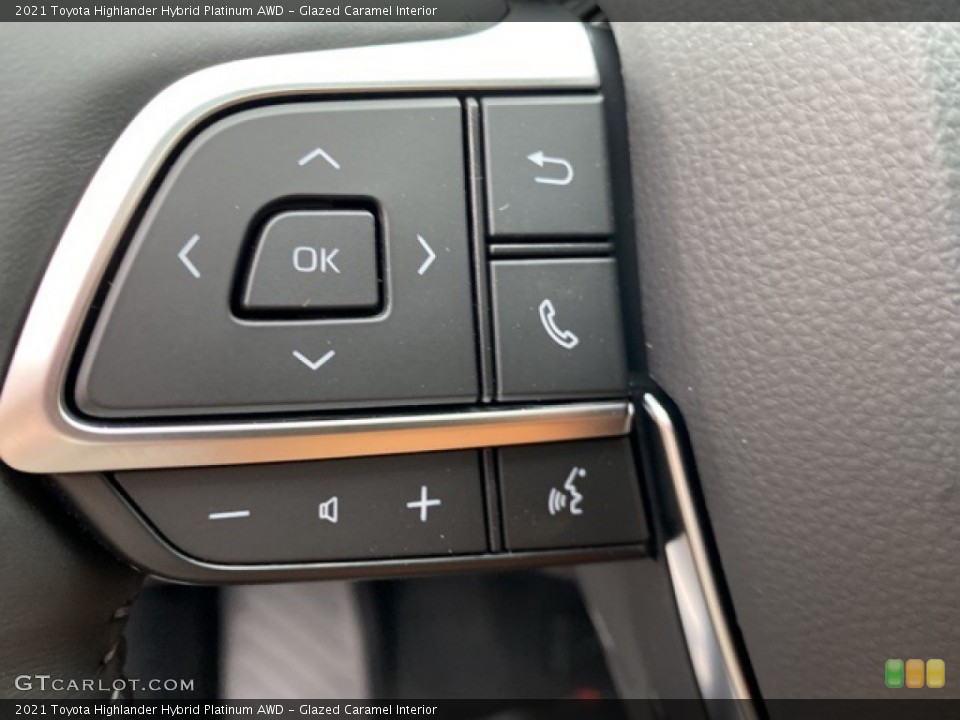 Glazed Caramel Interior Steering Wheel for the 2021 Toyota Highlander Hybrid Platinum AWD #139995389