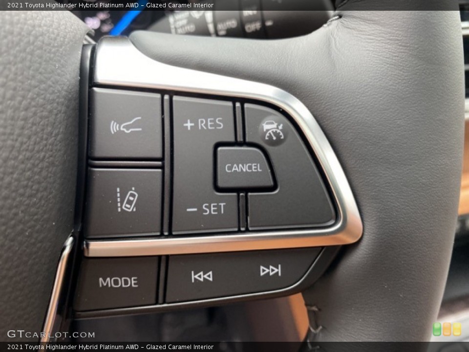 Glazed Caramel Interior Steering Wheel for the 2021 Toyota Highlander Hybrid Platinum AWD #139995413