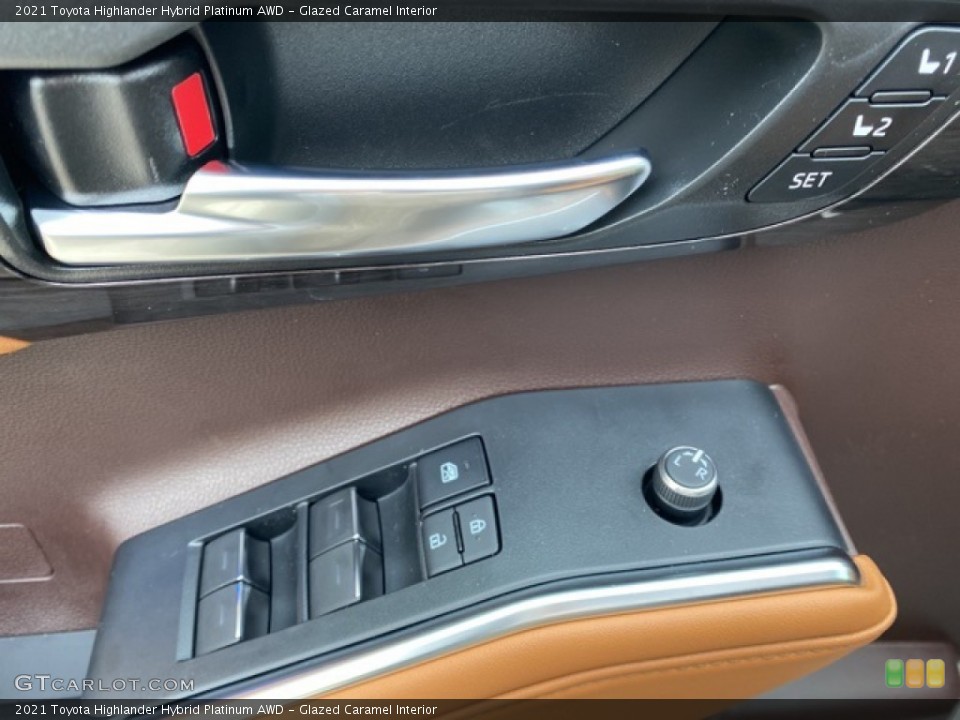 Glazed Caramel Interior Controls for the 2021 Toyota Highlander Hybrid Platinum AWD #139995449