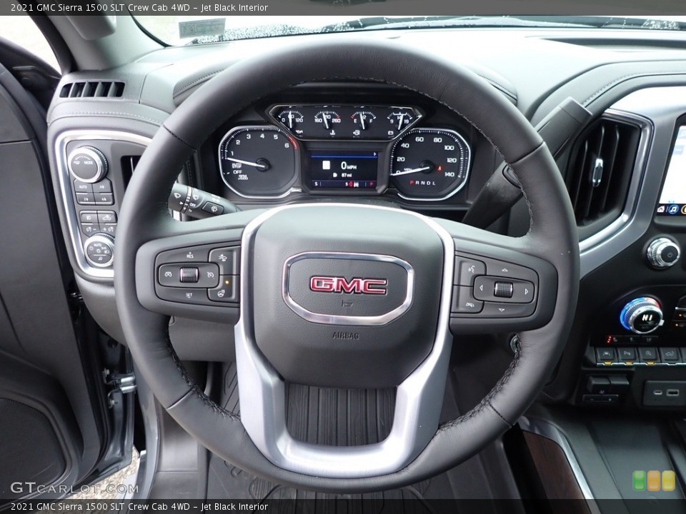 Jet Black Interior Steering Wheel for the 2021 GMC Sierra 1500 SLT Crew Cab 4WD #139995464