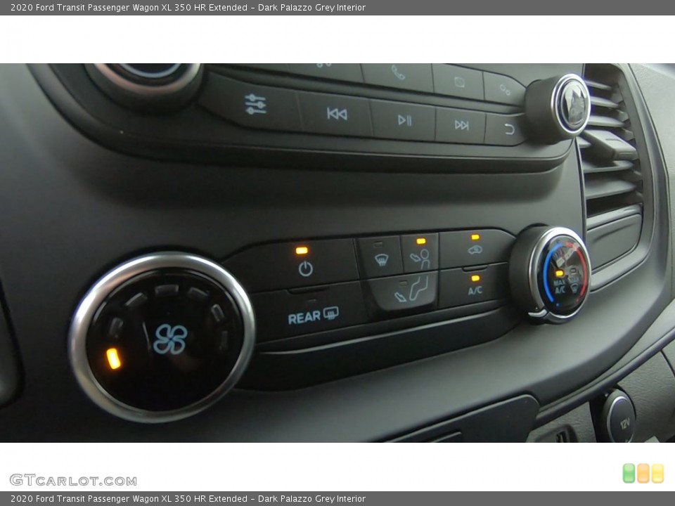 Dark Palazzo Grey Interior Controls for the 2020 Ford Transit Passenger Wagon XL 350 HR Extended #139996844