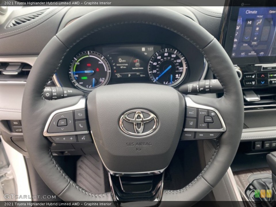 Graphite Interior Steering Wheel for the 2021 Toyota Highlander Hybrid Limited AWD #139996883