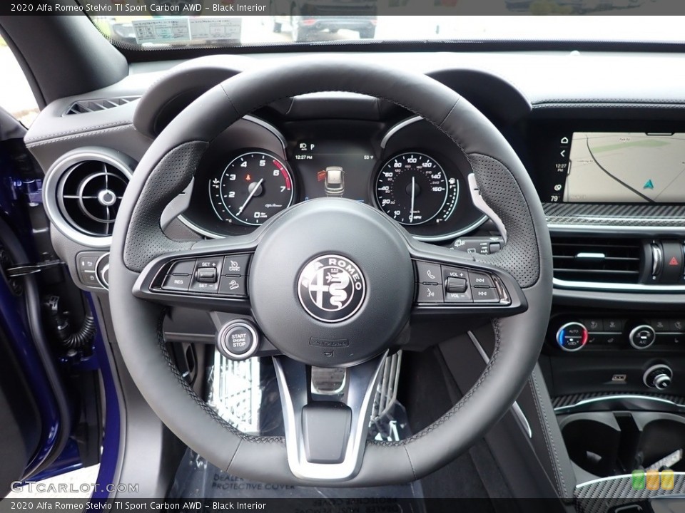 Black Interior Steering Wheel for the 2020 Alfa Romeo Stelvio TI Sport Carbon AWD #139998592