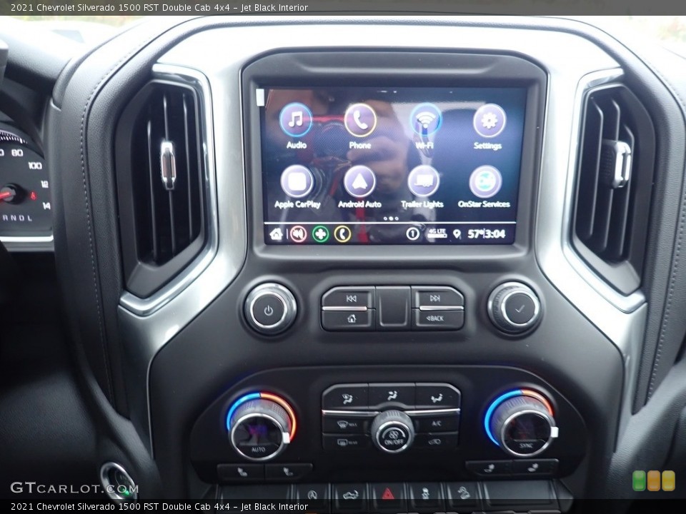 Jet Black Interior Controls for the 2021 Chevrolet Silverado 1500 RST Double Cab 4x4 #140001227