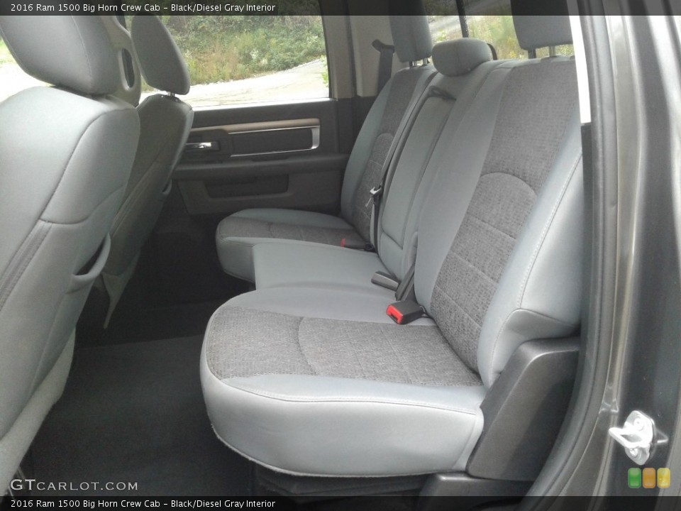 Black/Diesel Gray Interior Rear Seat for the 2016 Ram 1500 Big Horn Crew Cab #140002862