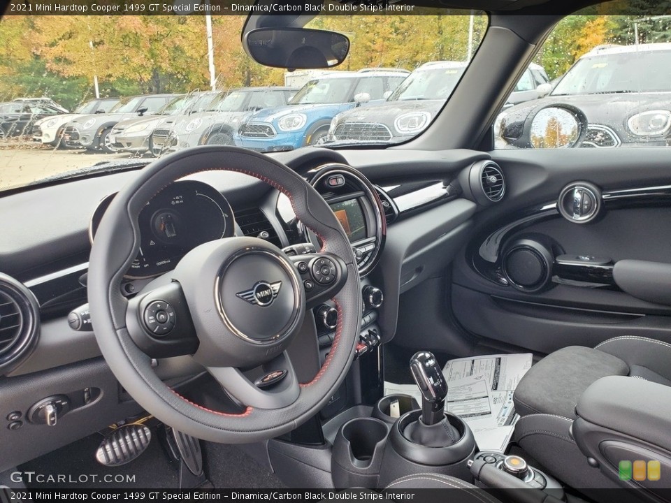 Dinamica/Carbon Black Double Stripe Interior Photo for the 2021 Mini Hardtop Cooper 1499 GT Special Edition #140005396