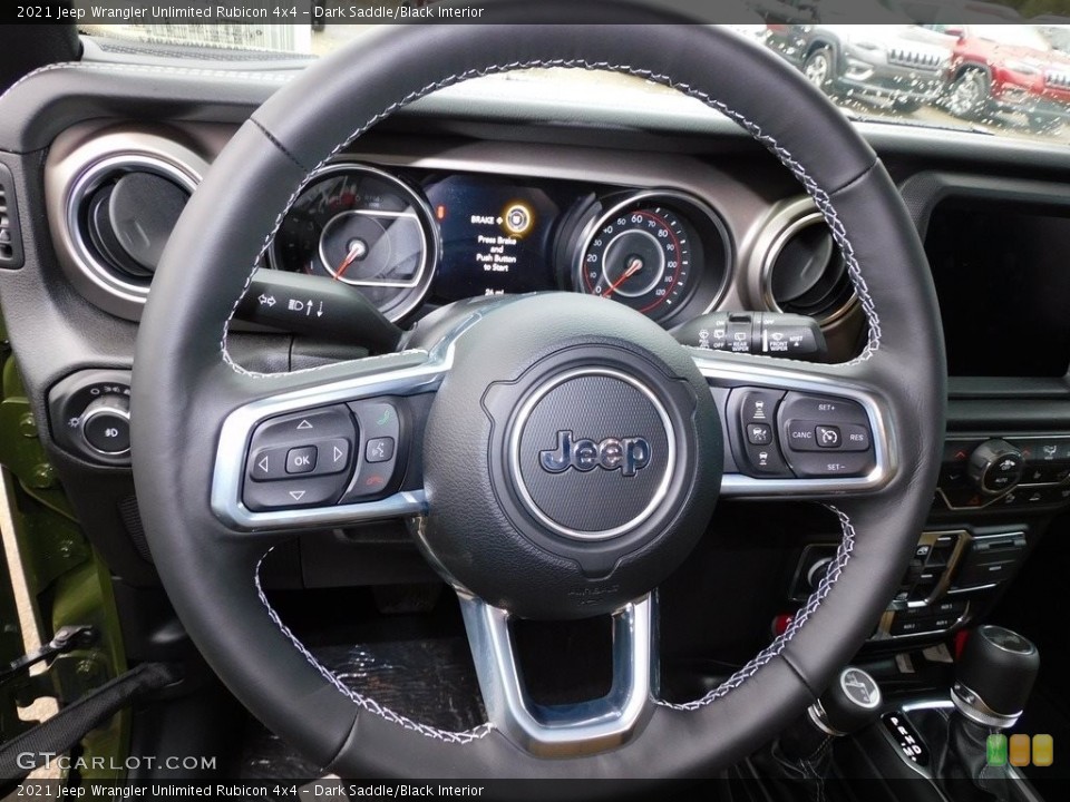 Dark Saddle/Black Interior Steering Wheel for the 2021 Jeep Wrangler Unlimited Rubicon 4x4 #140009869