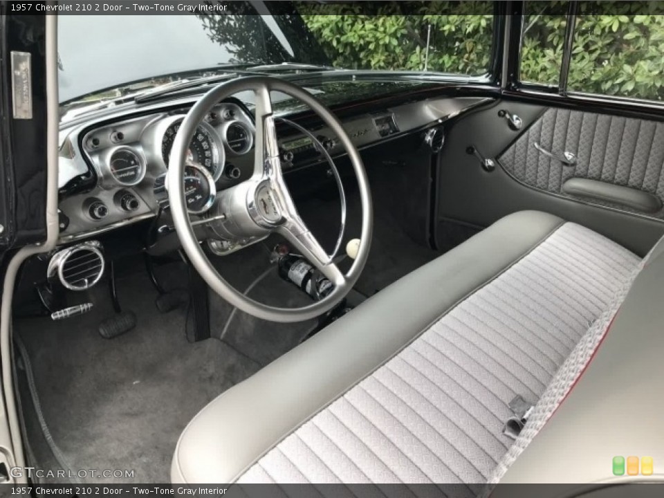 Two-Tone Gray 1957 Chevrolet 210 Interiors