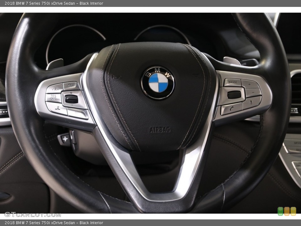 Black Interior Steering Wheel for the 2018 BMW 7 Series 750i xDrive Sedan #140016028