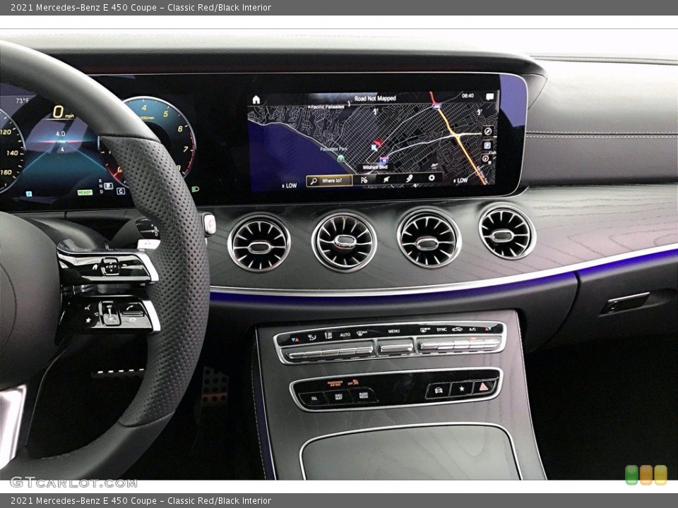 Classic Red/Black Interior Navigation for the 2021 Mercedes-Benz E 450 Coupe #140018054