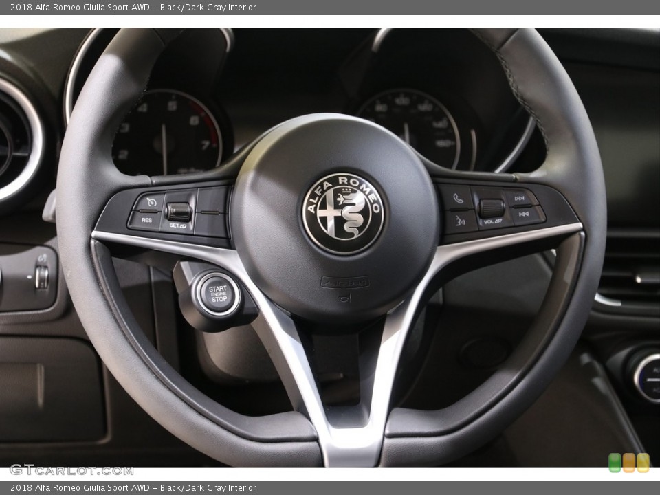 Black/Dark Gray Interior Steering Wheel for the 2018 Alfa Romeo Giulia Sport AWD #140018585