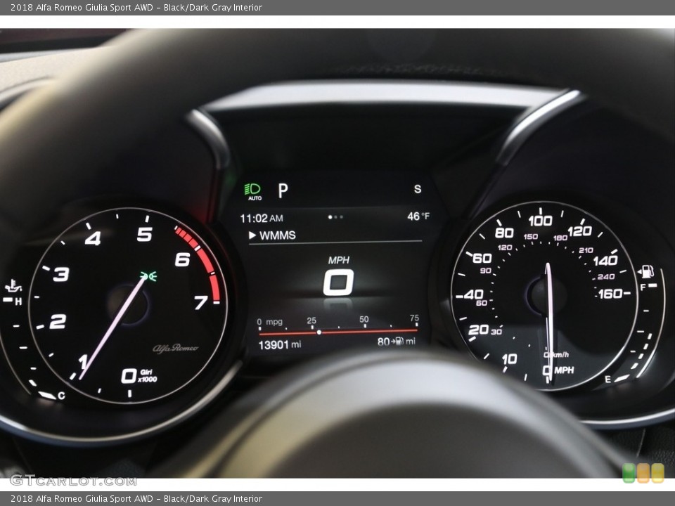 Black/Dark Gray Interior Gauges for the 2018 Alfa Romeo Giulia Sport AWD #140018609