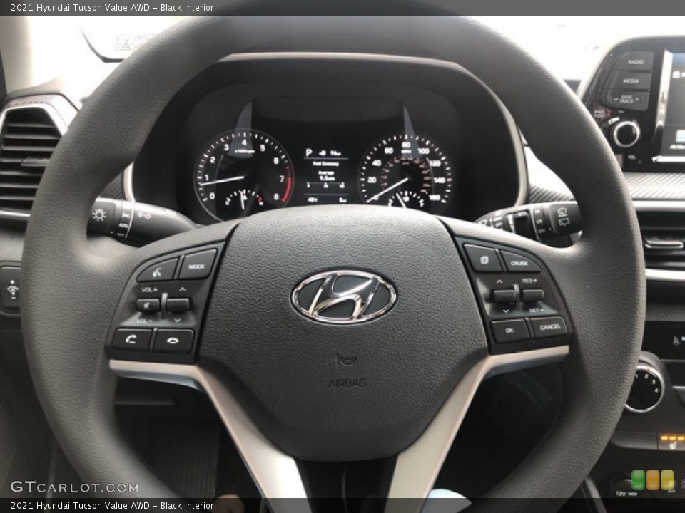Black Interior Steering Wheel for the 2021 Hyundai Tucson Value AWD #140022680