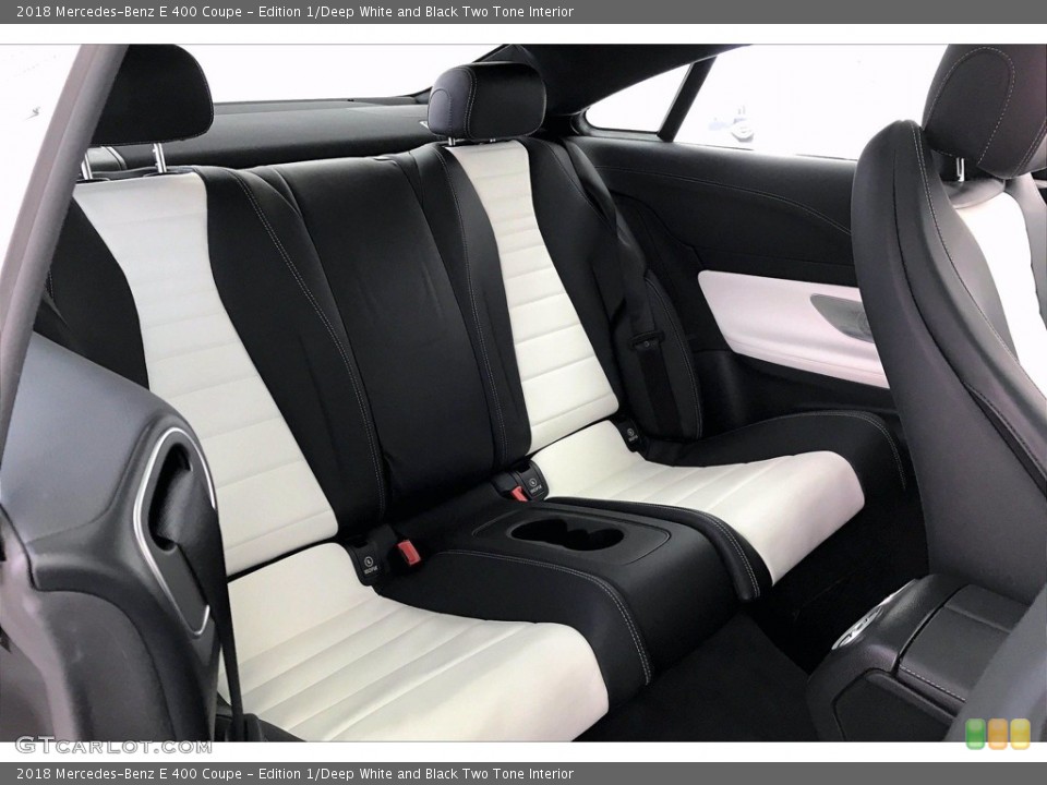 Edition 1/Deep White and Black Two Tone Interior Rear Seat for the 2018 Mercedes-Benz E 400 Coupe #140023688