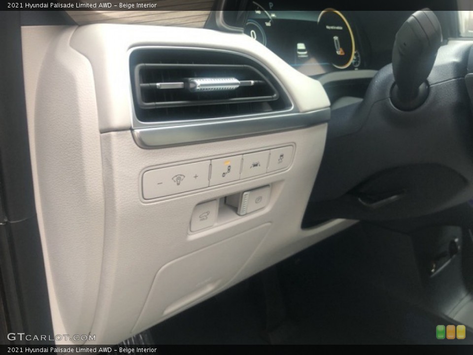 Beige Interior Controls for the 2021 Hyundai Palisade Limited AWD #140024201