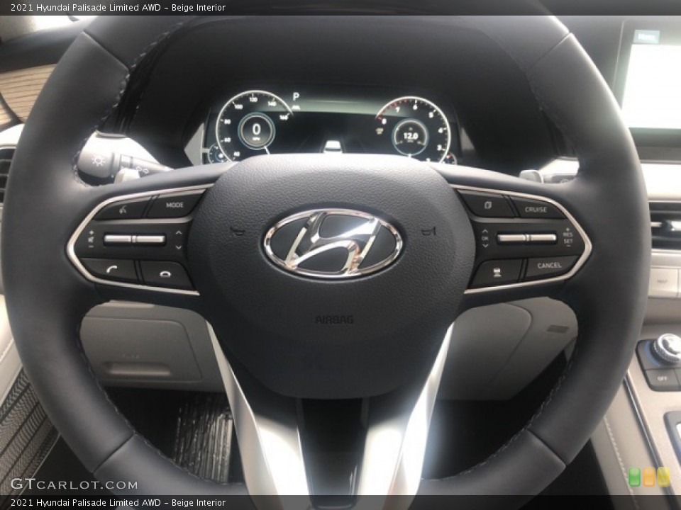 Beige Interior Steering Wheel for the 2021 Hyundai Palisade Limited AWD #140024219
