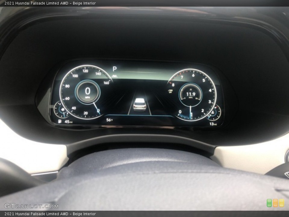 Beige Interior Gauges for the 2021 Hyundai Palisade Limited AWD #140024270