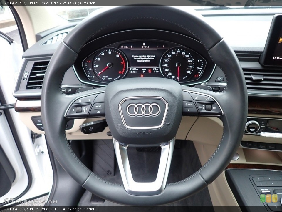 Atlas Beige Interior Steering Wheel for the 2019 Audi Q5 Premium quattro #140029091
