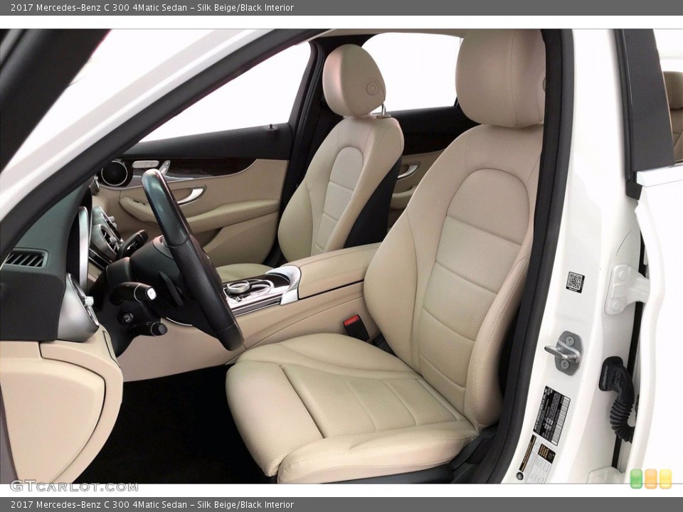 Silk Beige/Black Interior Front Seat for the 2017 Mercedes-Benz C 300 4Matic Sedan #140031961