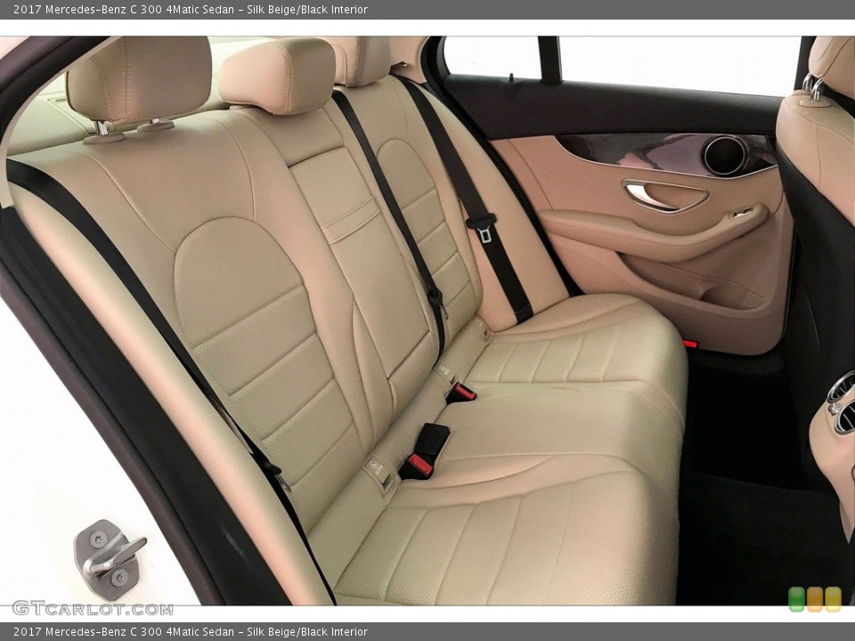 Silk Beige/Black Interior Rear Seat for the 2017 Mercedes-Benz C 300 4Matic Sedan #140031984