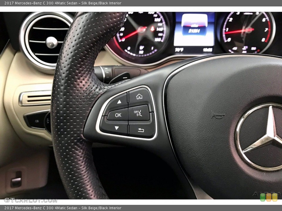 Silk Beige/Black Interior Steering Wheel for the 2017 Mercedes-Benz C 300 4Matic Sedan #140032036