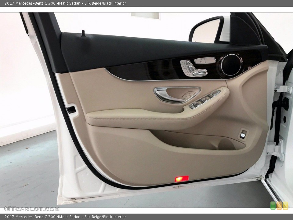 Silk Beige/Black Interior Door Panel for the 2017 Mercedes-Benz C 300 4Matic Sedan #140032150