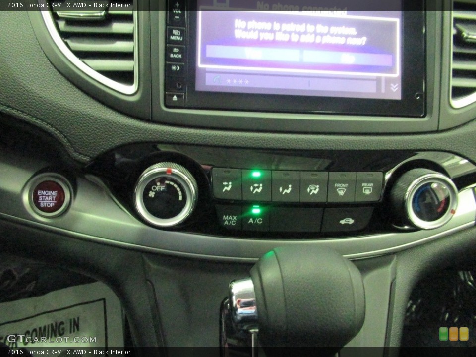 Black Interior Controls for the 2016 Honda CR-V EX AWD #140035969