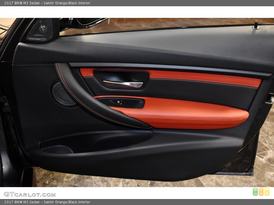 Sakhir Orange/Black Interior Door Panel for the 2017 BMW M3 Sedan #140035990