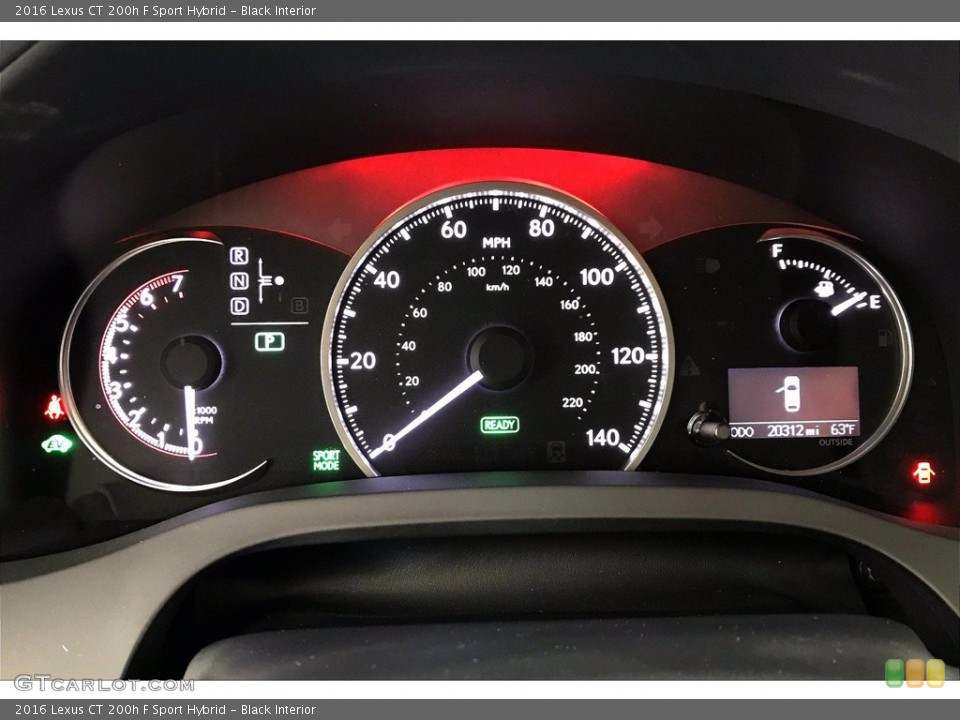 Black Interior Gauges for the 2016 Lexus CT 200h F Sport Hybrid #140039098