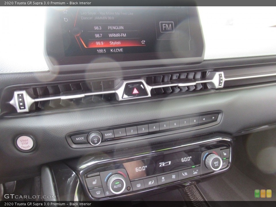Black Interior Controls for the 2020 Toyota GR Supra 3.0 Premium #140040127